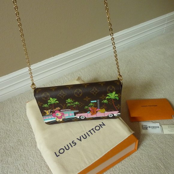 Louis Vuitton Handbags - LOUIS VUITTON Felicie Pochette LV Logo Canvas Chain Strap Bag (LIMITED EDITION)